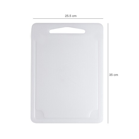 Tabla para Picar de Plástico con Canaleta 35 x 25,5 x 0,9cm. Blanco