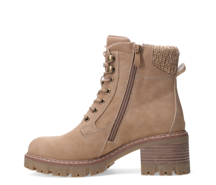 Botas de Mujer Miss Carol LAURION acordonada con Taco Beige