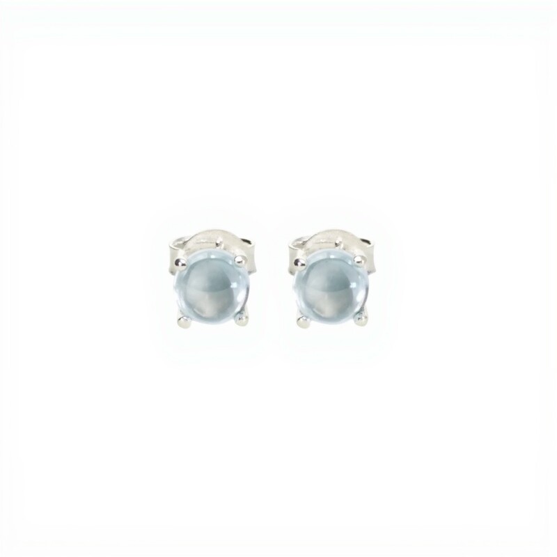 Caravanas Magali- Plata rodinada 925-Piedra Topacio azul-CA2004 conpiedra