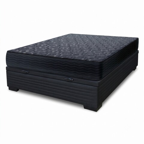 Sommier Baúl 2 Plazas Negro con Colchón Linde Zafiro 140x190 Firme Sommier Baúl 2 Plazas Negro con Colchón Linde Zafiro 140x190 Firme