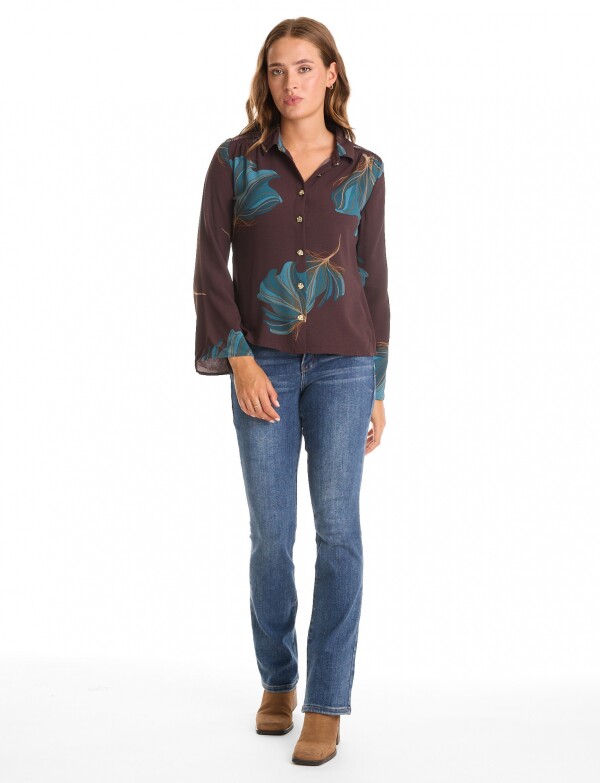 Camisa Print MARRON/MULTI