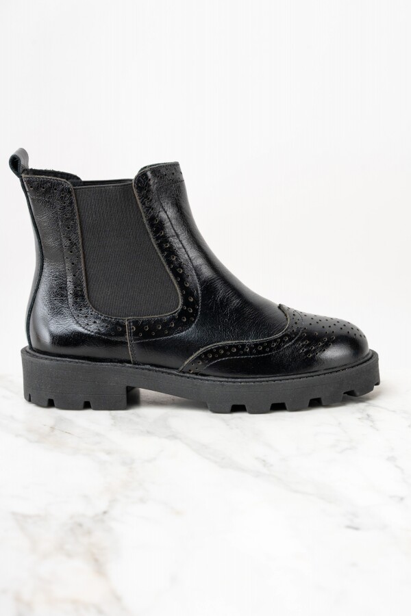 Bota Cuero Negro