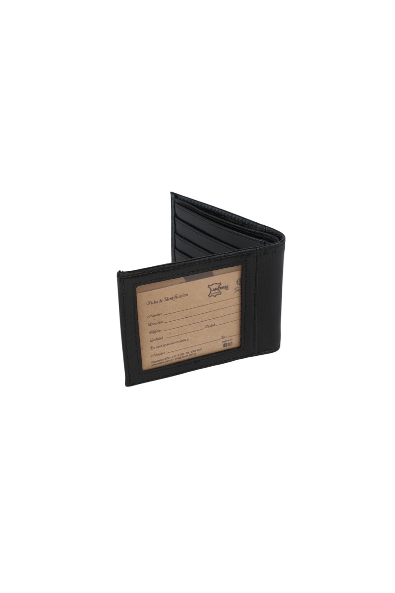 Billetera de hombre con visor exterioir para documentos Negro