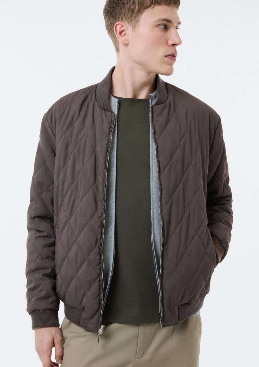 CAMPERA BOMBER ACOLCHADA REVERSIBLE DUPLAFACE Y VERDE - MARRÓN 