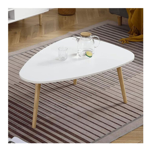 Mesa ratona de madera blanca estilo nórdico 60x40x45cm Mesa Ratona De Madera Blanca Estilo Nórdico 60x40x45cm