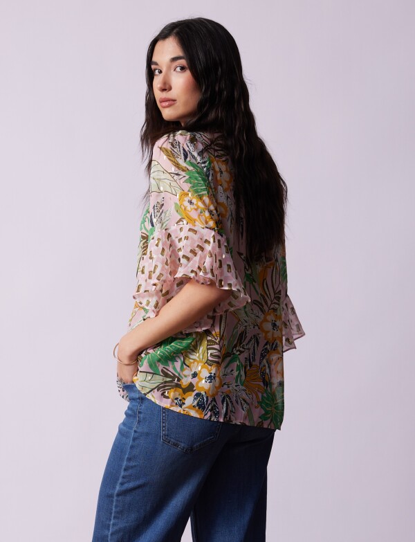 Blusa Cordel Printed MULTI/ROSA