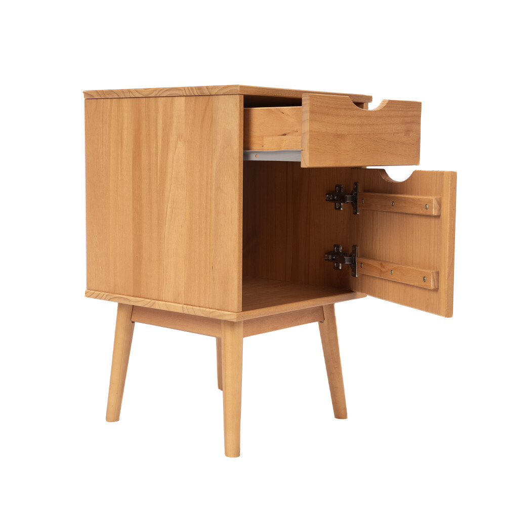 Mesa de Luz - 1 puerta - 1 cajón - Línea Nórdica Roble
