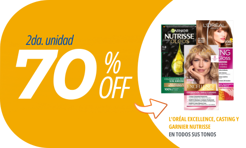 Tintas Loreal 2da uni al 70% off