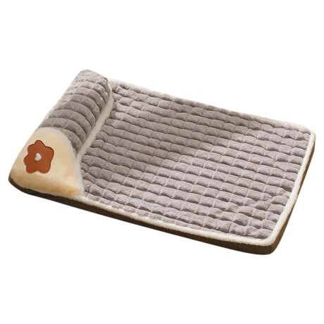 Cama Colchoneta con Almohada Pequeña de Felpa p/ Perro Gato Gris