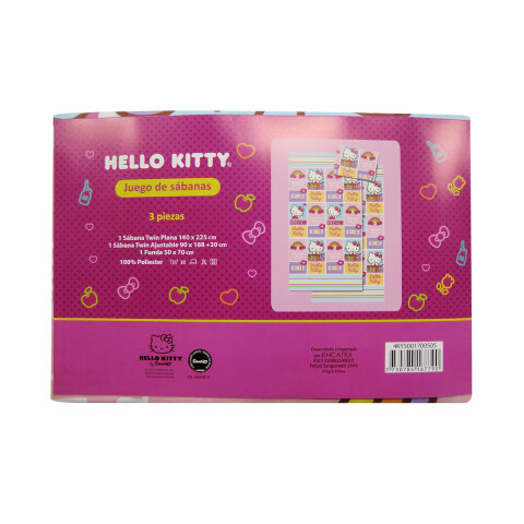 Juego Sábanas Infantil Hello Kitty 1 Plaza 100% Microfibra U