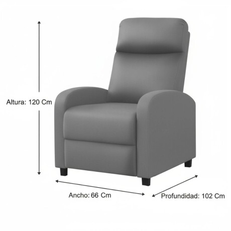Butaca reclinable - 1 Cuerpo gris claro