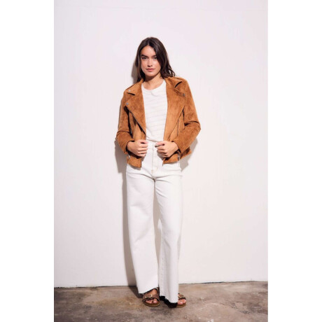 Campera Gamuza Cuero Vegano Camel