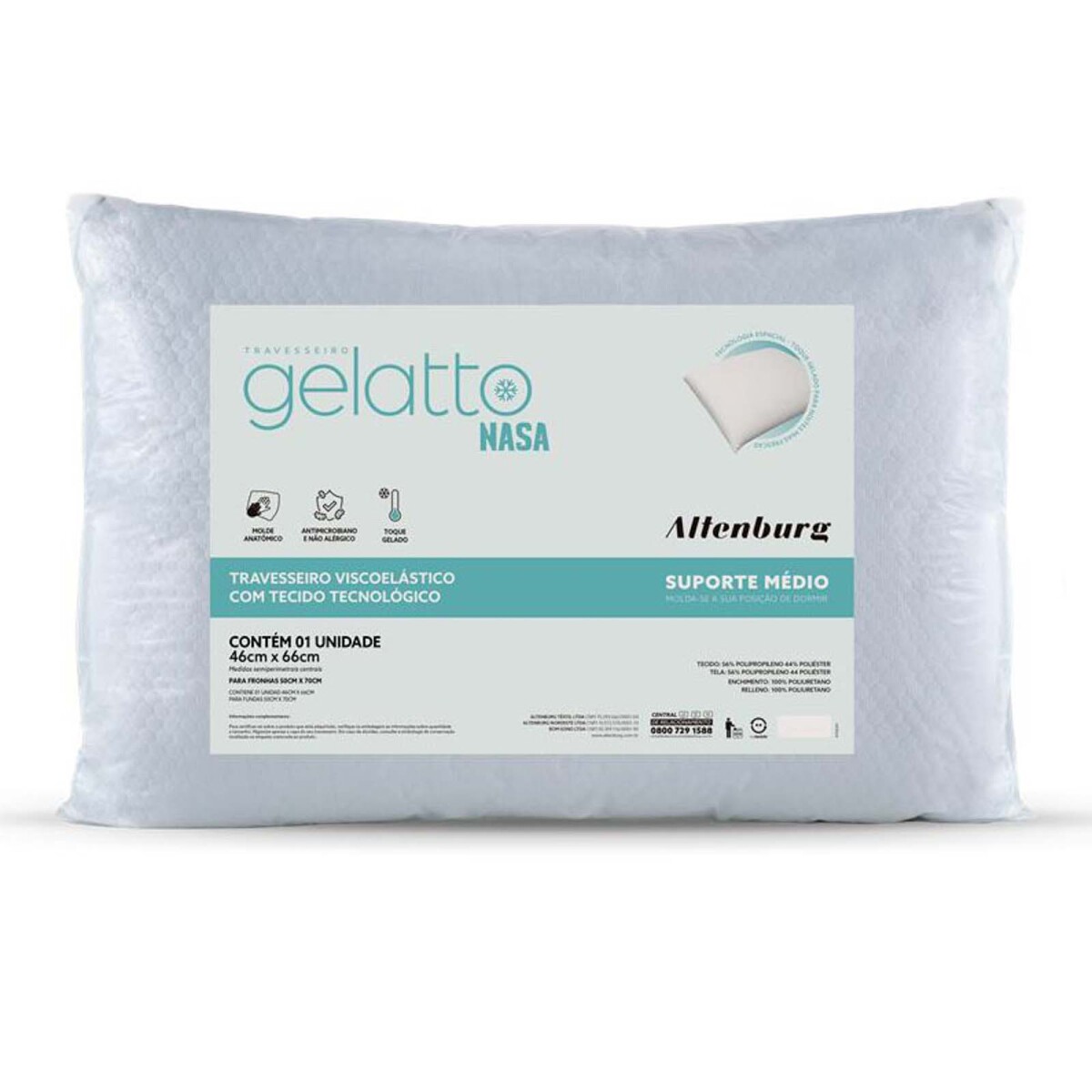 ALMOHADA - VISCOELASTICA BLANCO VISCO NASA GELATTO 