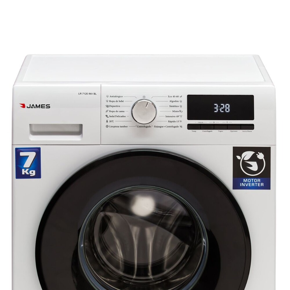 Lavarropas Carga Frontal Blanco 7 Kg Inverter - Modelo LR 7120 INV BL - James Lavarropas Carga Frontal Blanco 7 Kg Inverter - Modelo LR 7120 INV BL - James