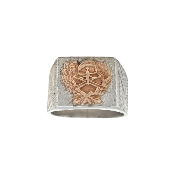 Anillo Profesión Policía -Plata y Oro -Sin Piedra-AP5063 sinpiedra