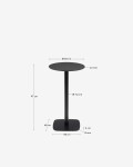 Mesa redonda alta de exterior Dina negro con pie de metal acabado pintado negro Mesa redonda alta de exterior Dina negro con pie de metal acabado pintado negro