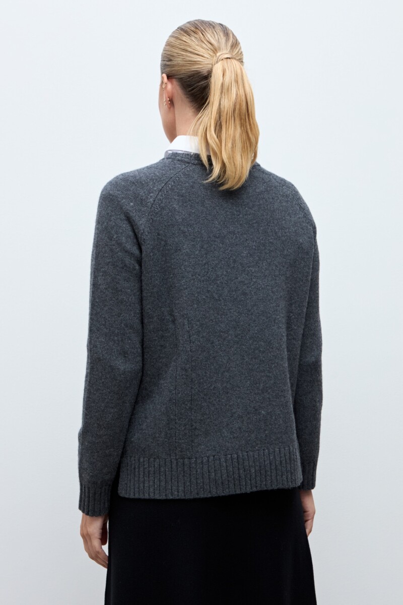 Sweater Porto de cashmere gris melange
