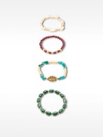 Set De Pulseras Efecto Piedra multicolor