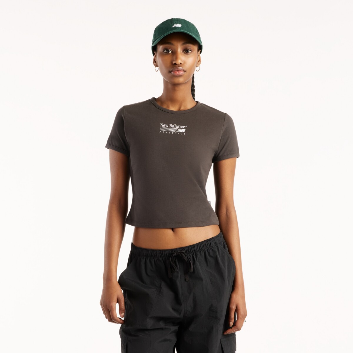 Remera New Balance de Dama - Trackside - WT62O4MBBLK - DARK GREY 