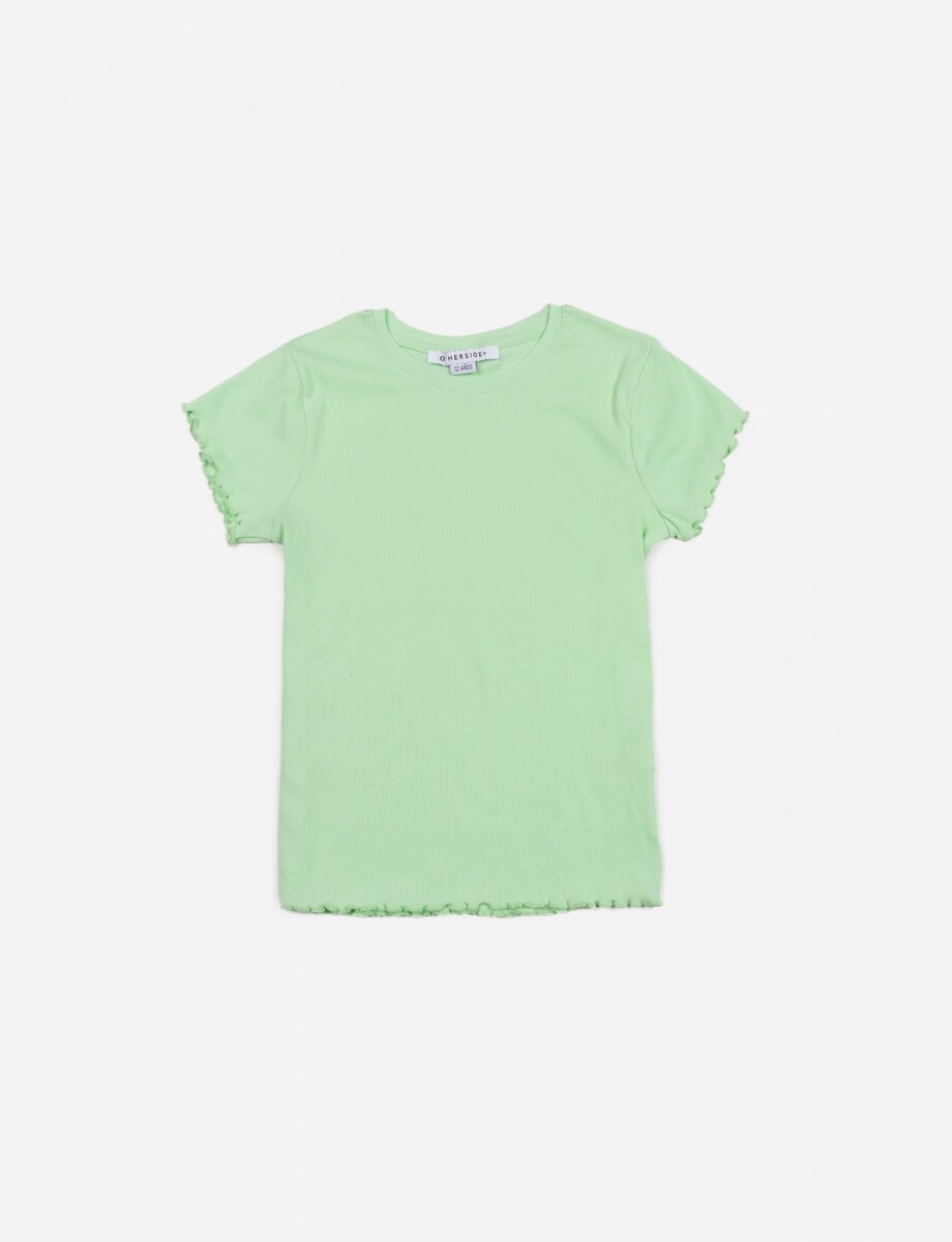 Remera en rib - Niña - VERDE 