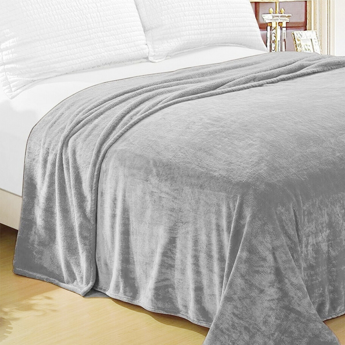 Frazada Flannel 2 Plazas Home Class 200 x 240 cm - GRIS 