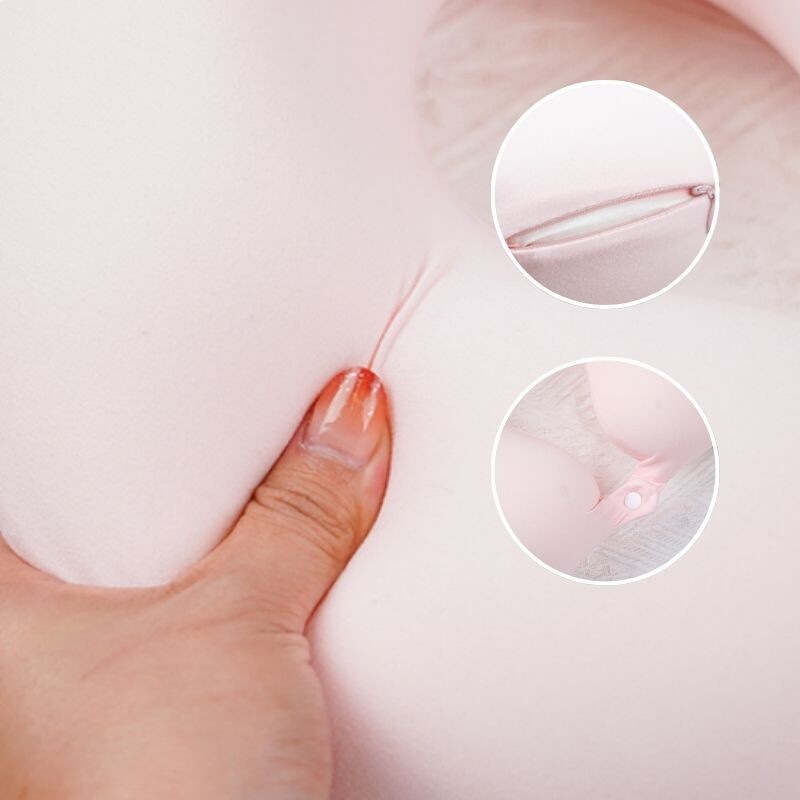Almohada De Viaje De Espuma Viscoelástica - Seda - Rosa Almohada De Viaje De Espuma Viscoelástica - Seda - Rosa
