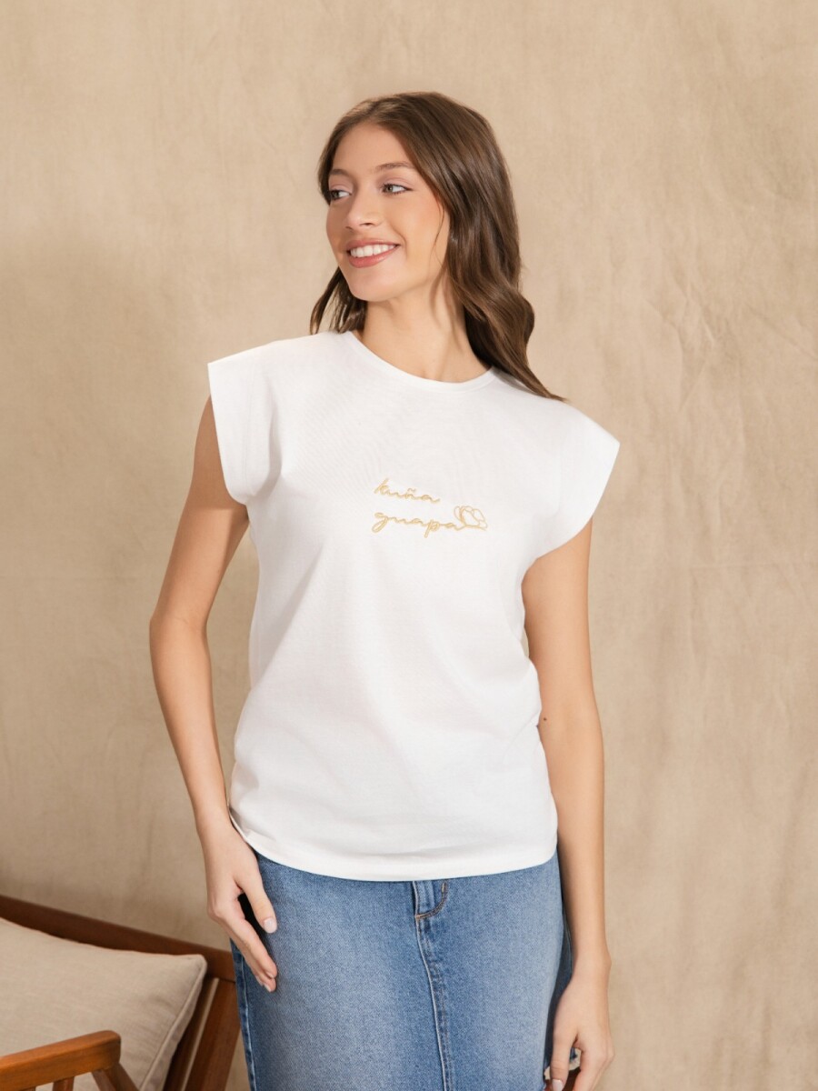 Remera de Algodon con Bordado 
