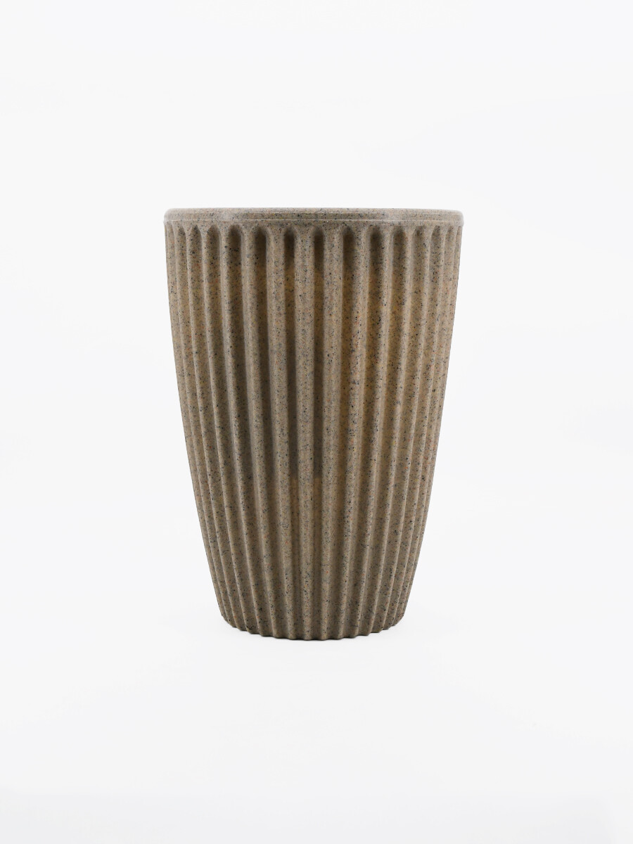 MACETERO CONICO FRIZADO - GRIS 