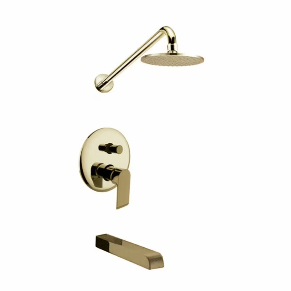 Grifería de ducha Monocomando embutida con transferencia Alassio Oro Grifería De Ducha Monocomando Embutida Con Transferencia Alassio Oro