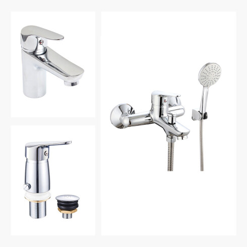 Grifería Bronce: Lavatorio, Ducha Ext. y Bidet c/Transf. 000