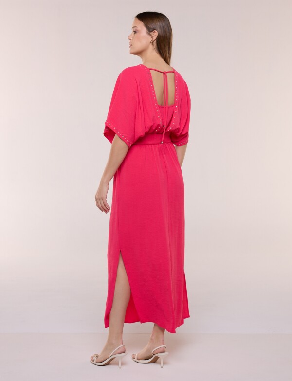 Vestido Maxi Con Tachas FUCSIA