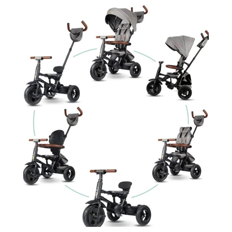 Triciclo Plegable RITO DELUXE Qplay Gris Triciclo Plegable RITO DELUXE Qplay Gris