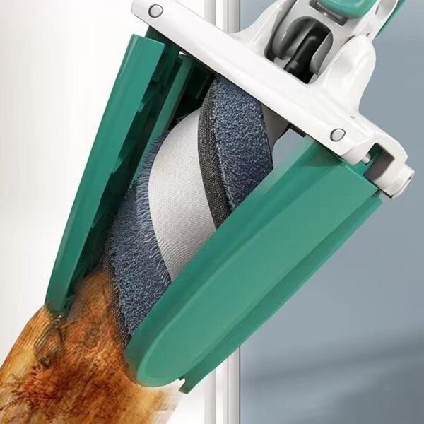 Mopa Giratoria Plana Lampazo Piso Limpieza Auto Escurridora Variante Color Verde