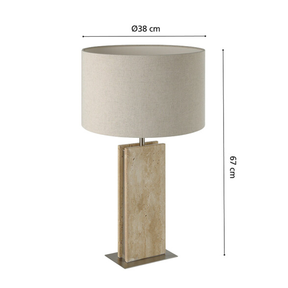 Lámpara de mesa base de piedra y pantalla de lino EG5610