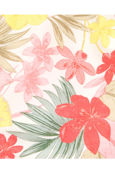 Malla de baño una pieza, manga larga, con protección UPF 50+, diseño floral Sin color