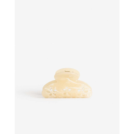 Broche Acrílico De Flor Blanco Crema