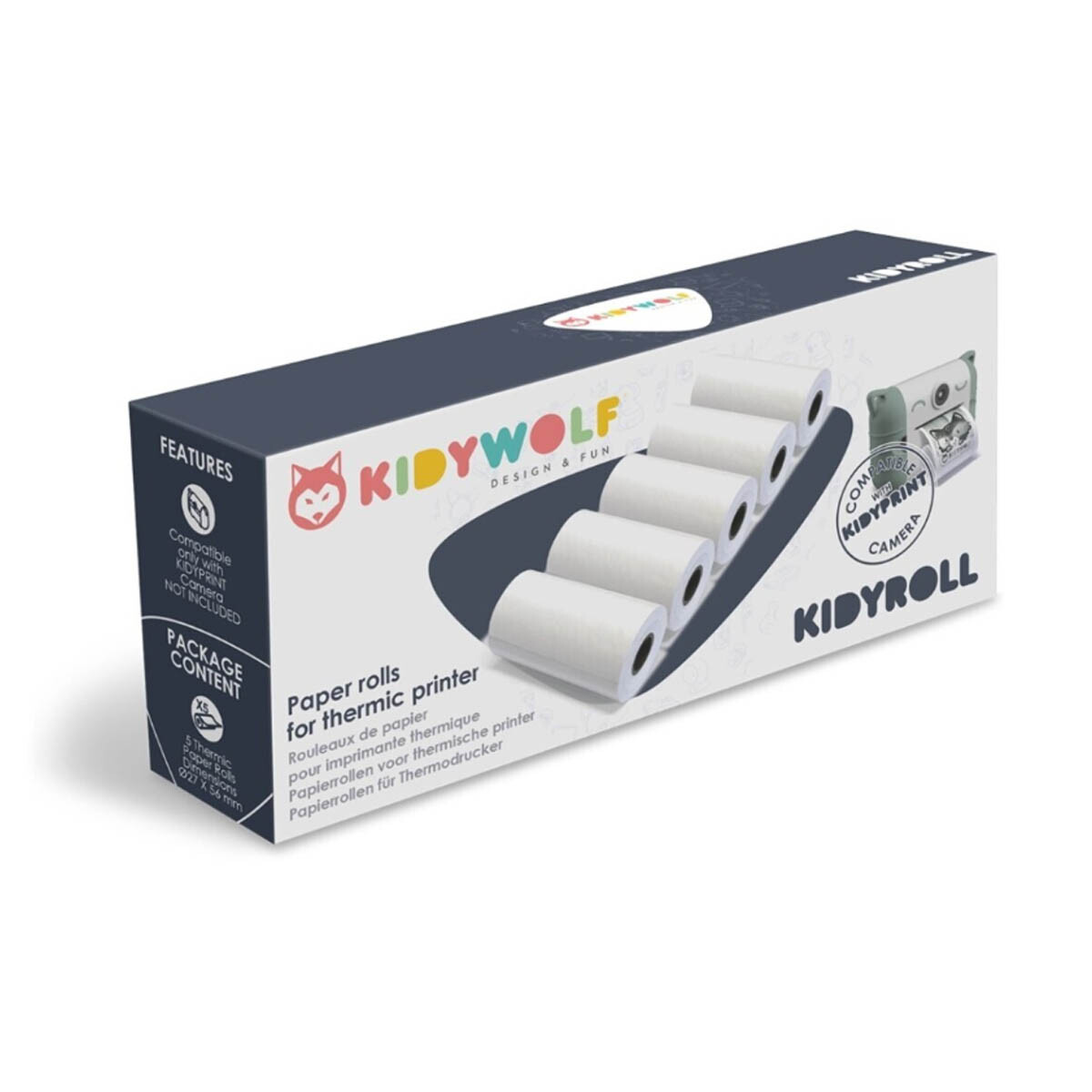 Accesorio KidyRoll Cámara de Fotos Kidyprint Kidywolf - Recarga de papel térmico 