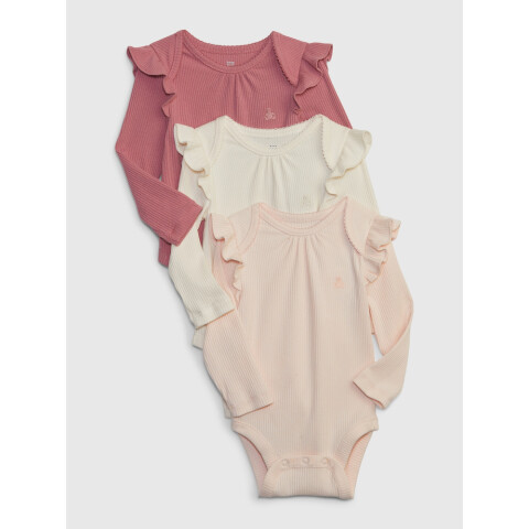 FF TINY RIB LS 3PK BS BARELY PINK