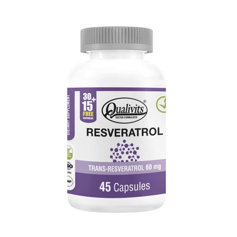 Resveratrol Qualivits 60 Mg. 45 Caps. Resveratrol Qualivits 60 Mg. 45 Caps.