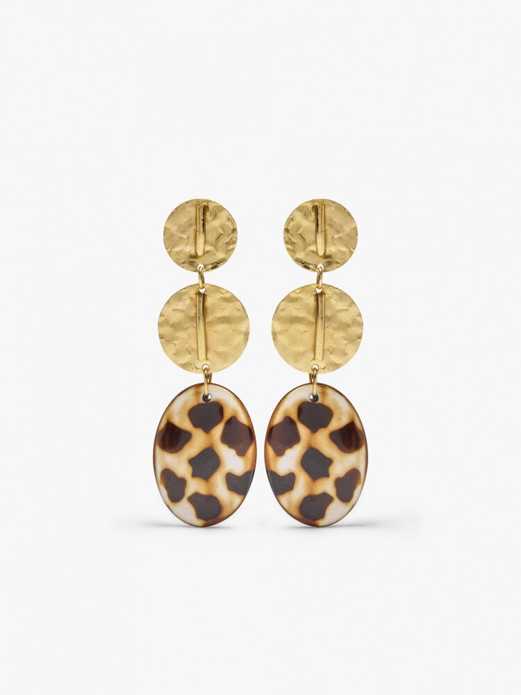 Pendientes Maxi Con Forma Ovalada Largos dorado