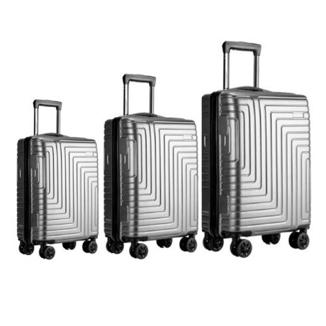 Set de 3 Valijas de Mano Rígidas Plateado