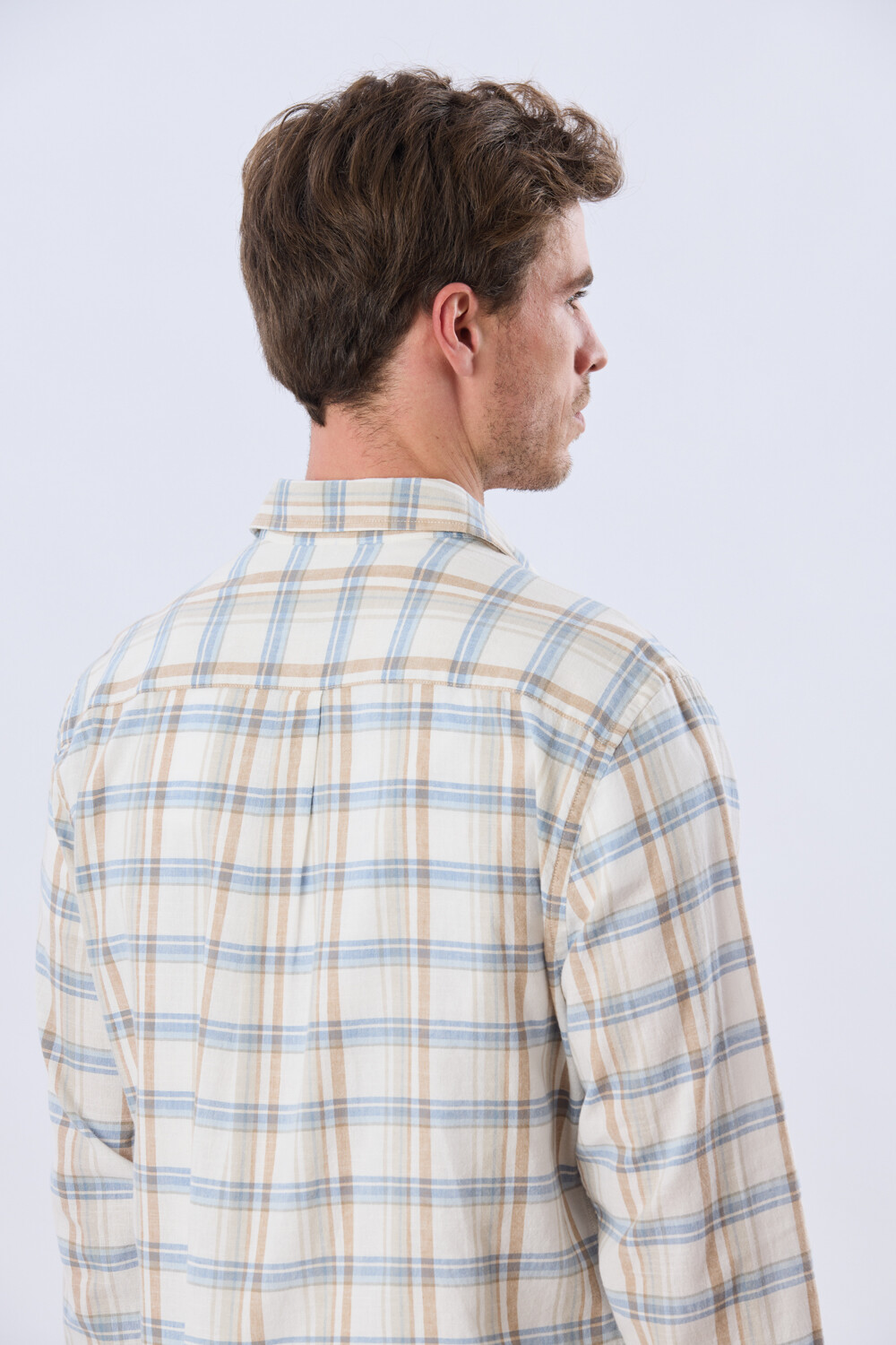 CAMISA CUADROS DE LINO Verde