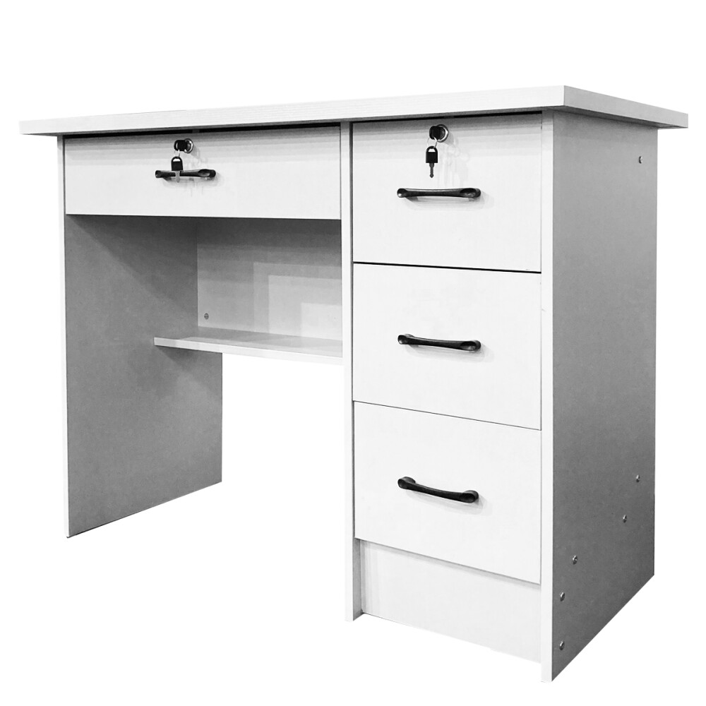 Escritorio 1.00m x 50cm cajones con llave Blanco