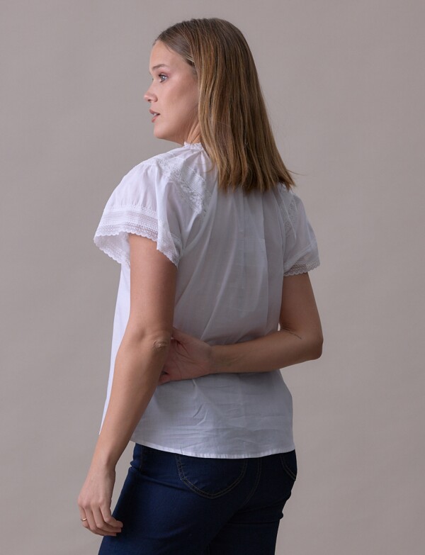 Blusa Algodon Det Puntilla BLANCO