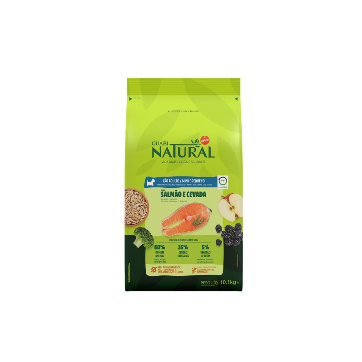 Guabi Perro Adulto Raza Pequeña Salmón y Cebada 10,1 kg 