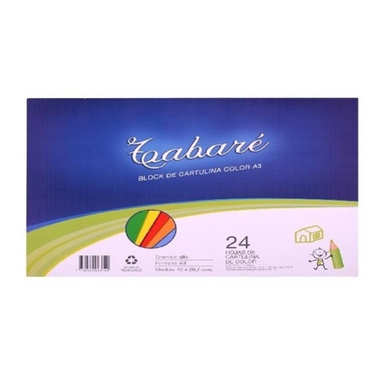 Block Cartulina Color A4 24 Hojas Tabaré #Block Cartulina Color Tabaré A4 24Hojas