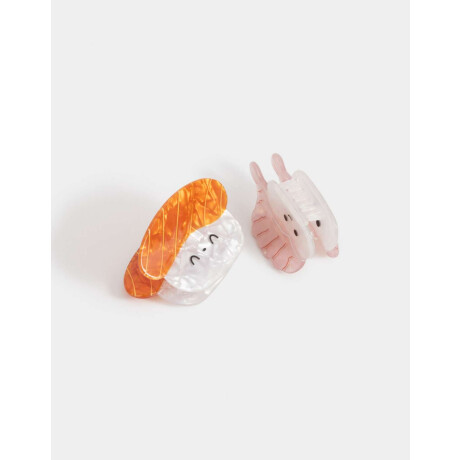 Set De Broches Combinacion Bicolor