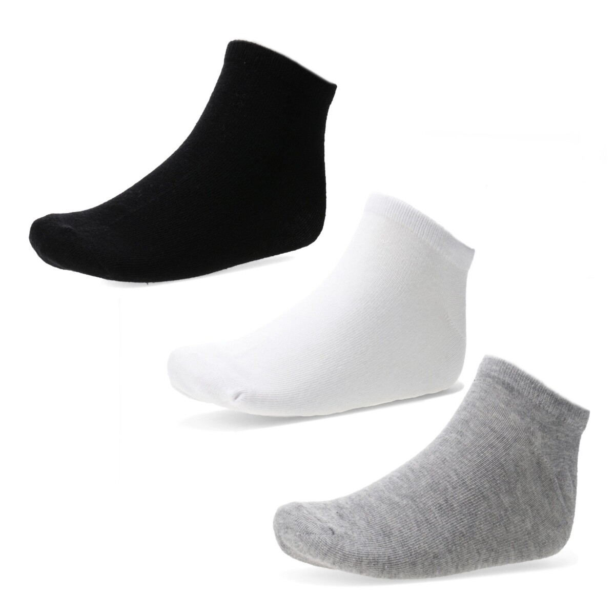 Medias de Hombre Push Media SOLID pack x3 - Gris - Blanco - Negro 