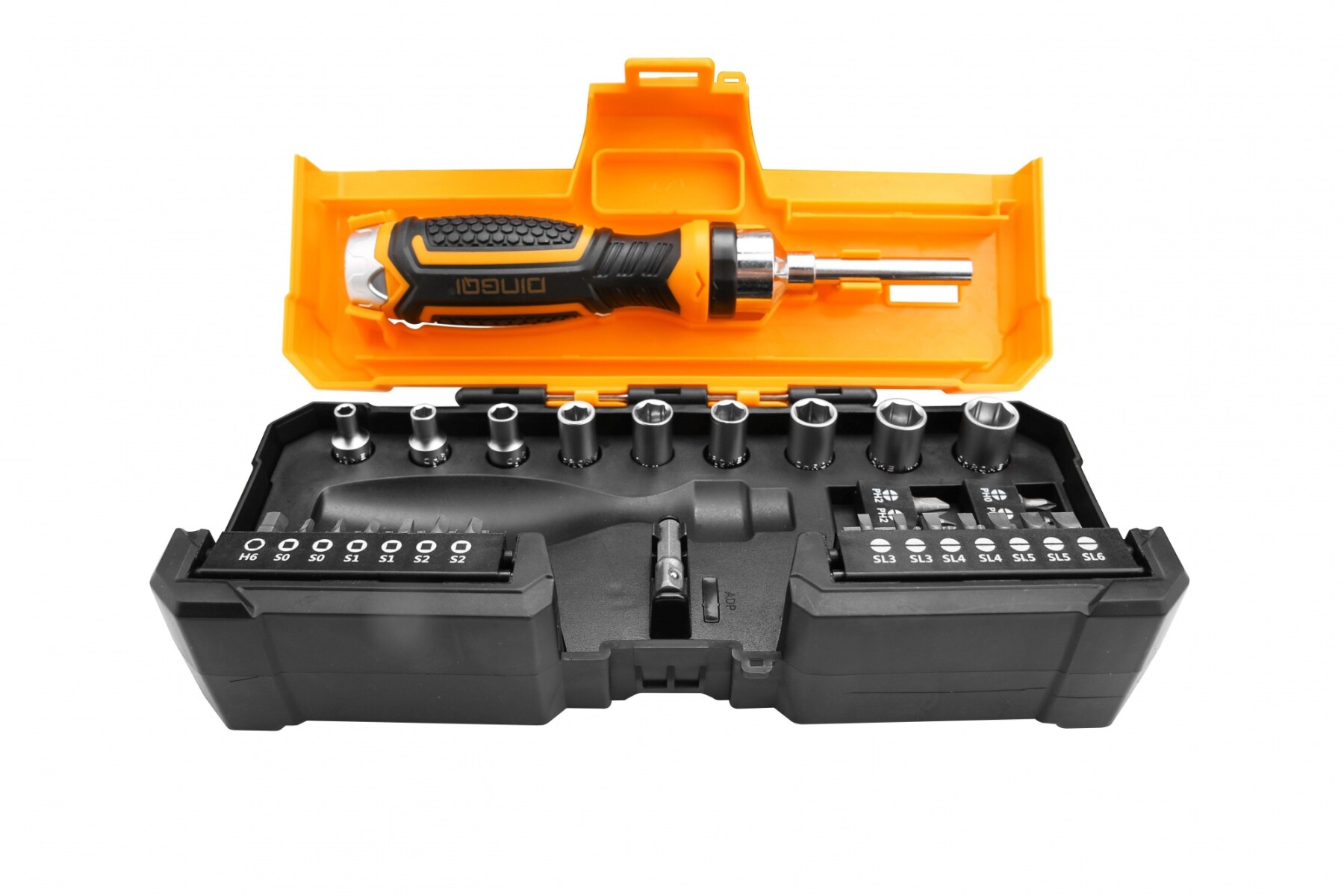 DINGQI SET DESTORNILLADOR CRIQUET + ADAPTADOR + DADOS + PUNTAS 47 PIEZAS 