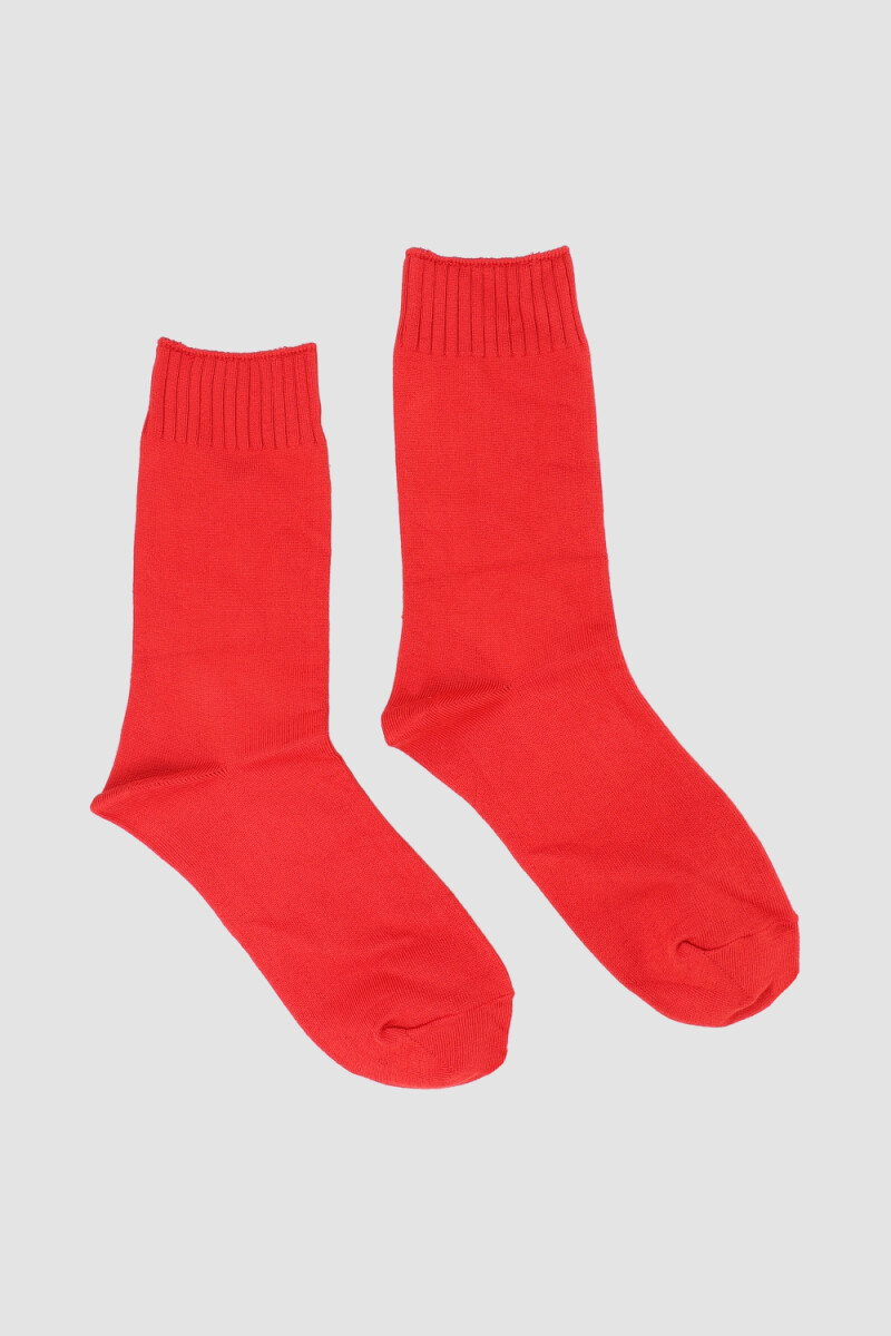 Medias de abrigo en colores lisos Rojo